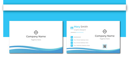 Modern creative and clean business card. Visiting card for business and personal use. Standard or Extended Vector design formal modern business card. Double sided business card design. Illustration. 