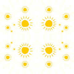 seamless pattern tile with sun vector