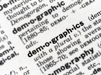 Closeup of the word demographics