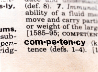 Closeup of the word competency
