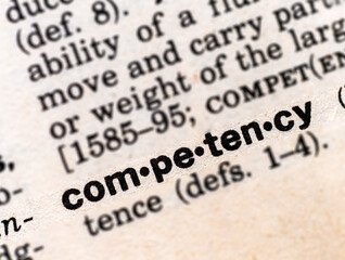 Closeup of the word competency