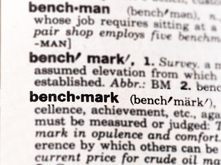 closeup of the word benchmark