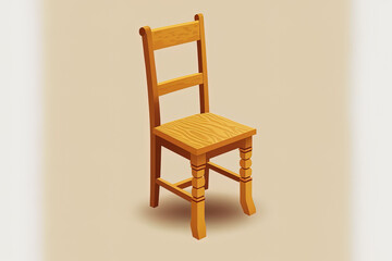 furniture chair made of wood, isolated icon design. Generative AI