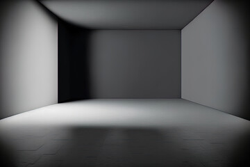 background for displaying your product or artwork perspective floor backdrop dark room studio with gray gradient spotlight. Generative AI