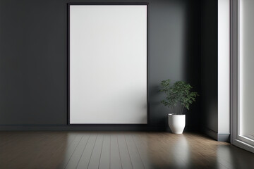 Fototapeta na wymiar Blank wall in a contemporary, minimalist interior mockup. Generative AI
