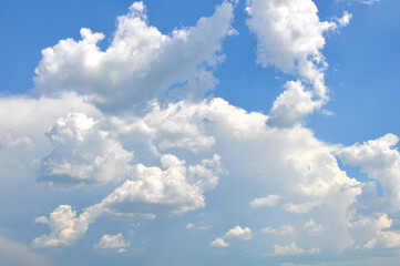 Marvellous summer sky cumulus cloudscape background