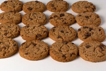 freshly baked cookies isolated on white background