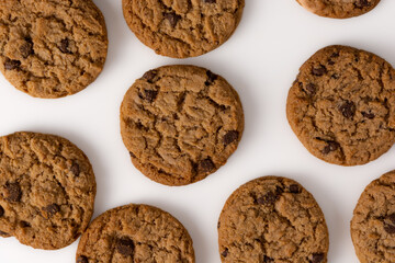 freshly baked cookies isolated on white background