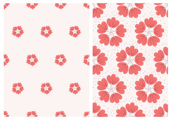 Abstract floral seamless pattern background. Set of 2 pattern perfect for textiles, apparel, wallpaper etc.