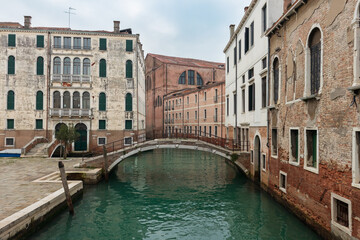Fototapeta na wymiar Venice italy, canal and bridge