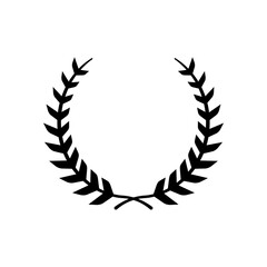Vintage laurel wreath glyph icon