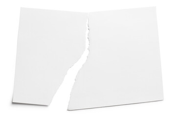 Torn sheet of paper, isolated on white background