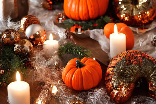 Decoration free action christmas and halloween style Image generated by AI