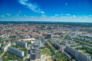 Panorama Wrocławia  ze Sky Tower - obrazy, fototapety, plakaty
