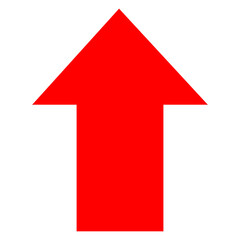 Red Directional Arrow on Transparent Background