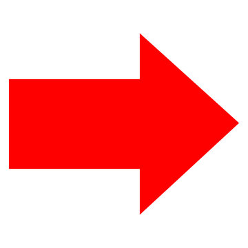 Red Directional Arrow on Transparent Background