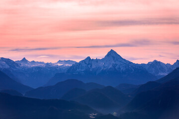 The Alps at sunset