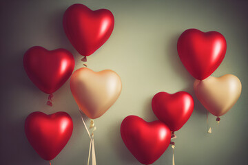 Fototapeta na wymiar heart valentine's day and romance AI generated image