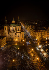 Fototapeta na wymiar Christmas Market on the Old Town Square in Prague, Czechia