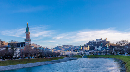 view of the evening salzburg