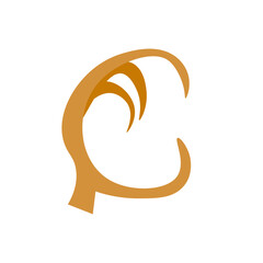 chiken leg , letter C , decorative font