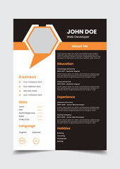 Creative and modern resume or cv template