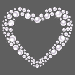 Obraz premium A lovely pearl heart. Vector illustration