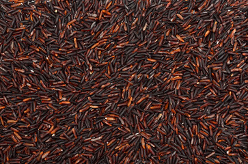 lot of black rice texture closeup