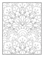 Flower Mandala Coloring Pages, Floral Mandala Coloring  Pages, Mandala Coloring Pages