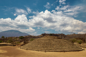 Guachimontones pyramids, archaeological site, Teuchitlan tradition on a sunny day in Guadalajara, Jalisco, Mexico