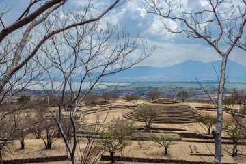 Guachimontones pyramids, archaeological site, Teuchitlan tradition on a sunny day in Guadalajara, Jalisco, Mexico