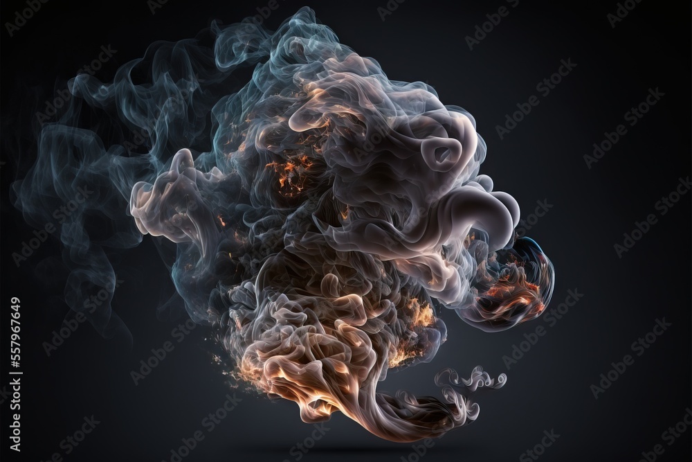 Poster a bunch of smoke that is on a black background with a black background and a black background with a