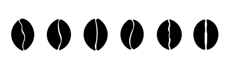 coffee beans set of different icons in black style vector graphics eps10