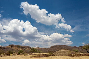 Guachimontones pyramids, archaeological site, Teuchitlan tradition on a sunny day in Guadalajara, Jalisco, Mexico
