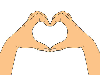 Fototapeta premium Gesture in the shape of a heart. Illustration on transparent background