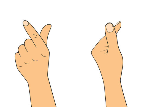 Korean heart - hand gesture. Illustration on transparent background