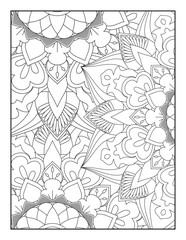 Flower, Mandala Coloring Page for Adult, Pattern Mandala Coloring Pages, Floral Mandala