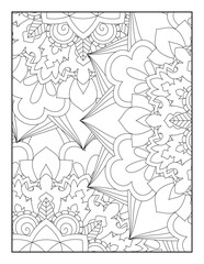 Flower, Mandala Coloring Page for Adult, Pattern Mandala Coloring Pages, Floral Mandala