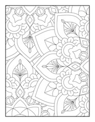Flower, Mandala Coloring Page for Adult, Pattern Mandala Coloring Pages, Floral Mandala