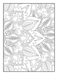 Flower, Mandala Coloring Page for Adult, Pattern Mandala Coloring Pages, Floral Mandala