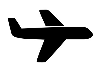 Obraz premium PROFILE AIRCRAFT PICTOGRAM, AIRPLANE SILHOUETTE IN BLACK COLOR
