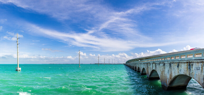 Overseas Highway bridge to the Key West, Florida, USA
