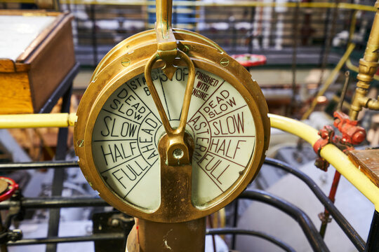 The engine room telegraph on the William G Mathers Steamship.