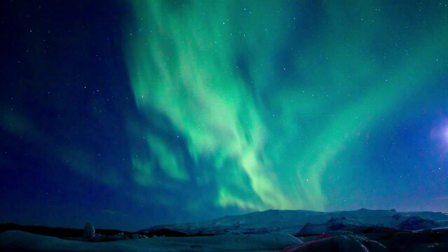 Timelapse de aurora boreal Islandia