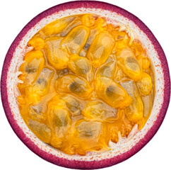 Passion fruit slice isolated 