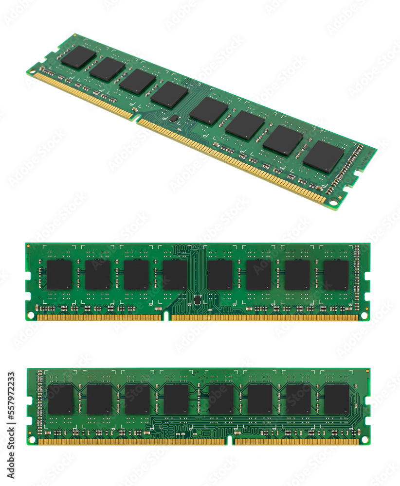 Poster ddr3 ram for computer, isolated on white background