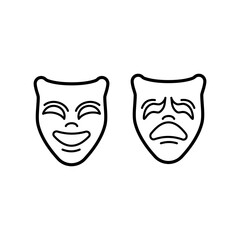 theater, theatrical masks - vector icon