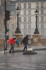 bad weather on the streets of paris