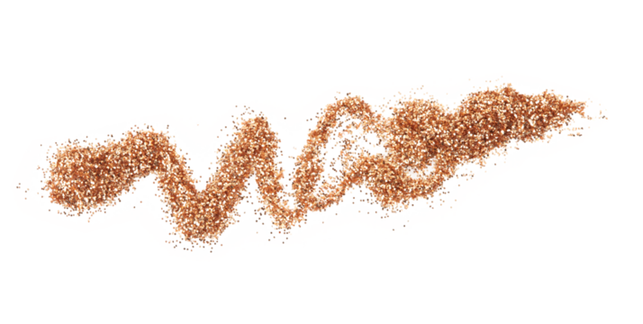 Gold and bronze glitter color confetti dots smear splash on transparent png Abstract glow shine background.