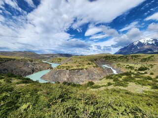 View of Rio Paine, Torres del Paine, Chile